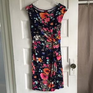 Patterned flower wrap dress